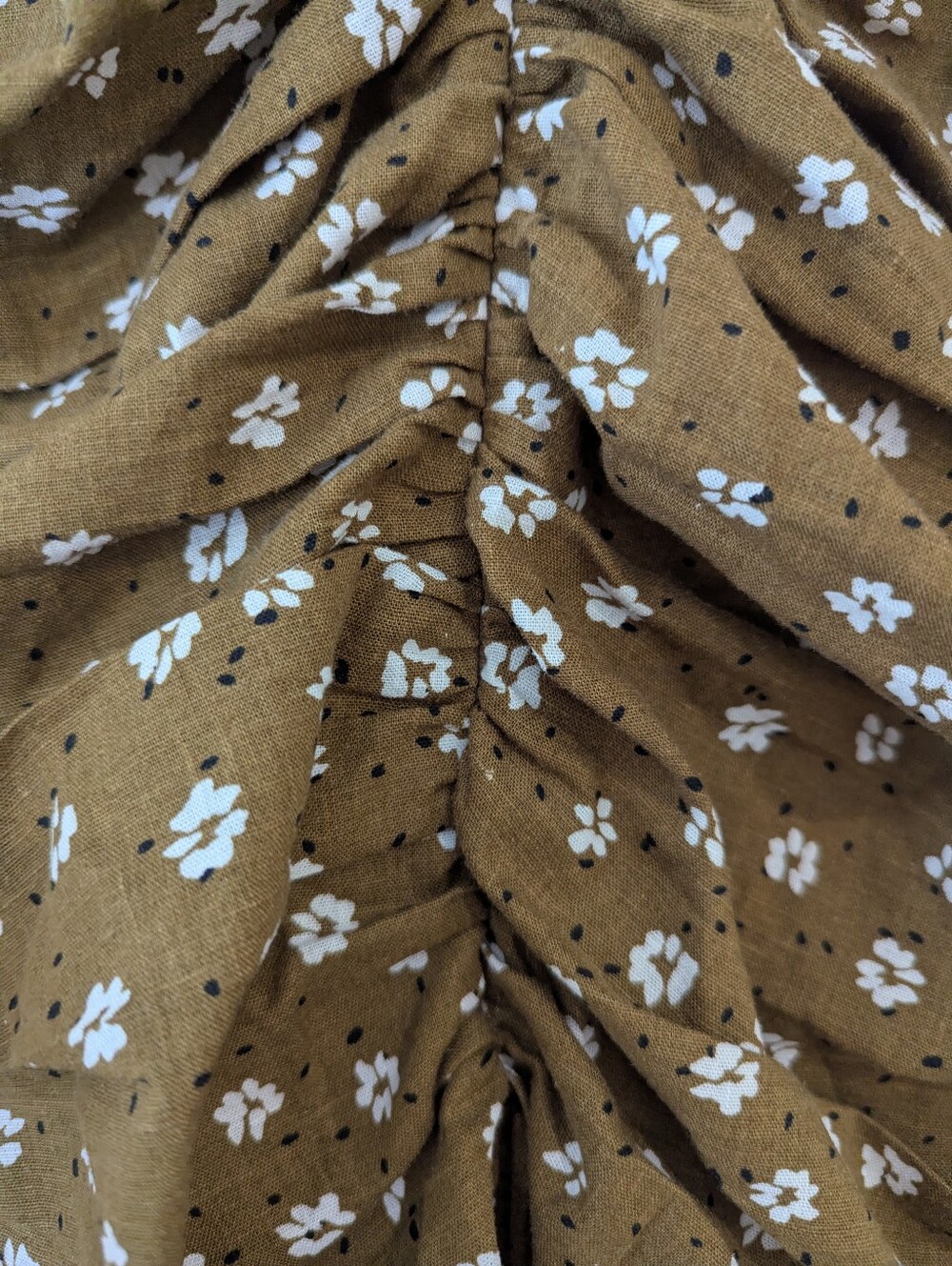 Zara Olive Floral Ruffle Ruched Mini Dress - Picture 10 of 11
